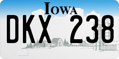 IA license plate DKX238