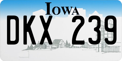 IA license plate DKX239