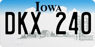 IA license plate DKX240