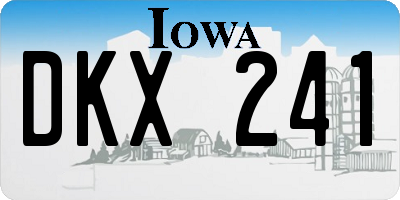 IA license plate DKX241