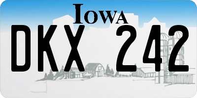 IA license plate DKX242