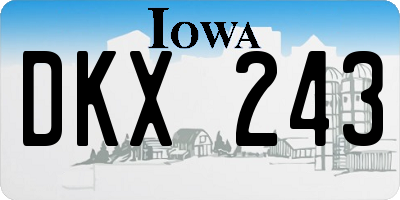IA license plate DKX243