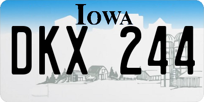 IA license plate DKX244