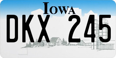 IA license plate DKX245