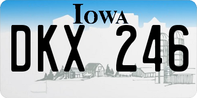 IA license plate DKX246