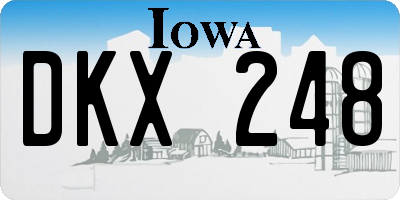 IA license plate DKX248