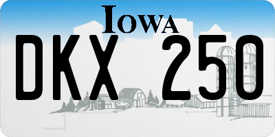 IA license plate DKX250