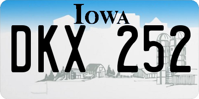 IA license plate DKX252