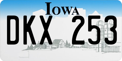 IA license plate DKX253