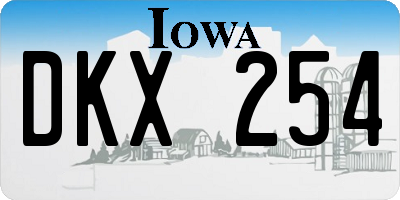 IA license plate DKX254