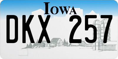 IA license plate DKX257
