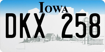 IA license plate DKX258