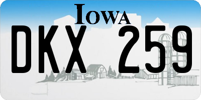 IA license plate DKX259