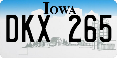 IA license plate DKX265