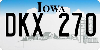 IA license plate DKX270