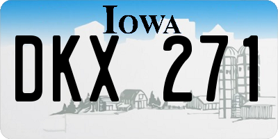 IA license plate DKX271