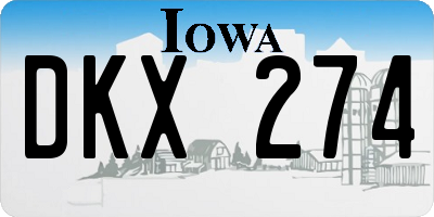 IA license plate DKX274