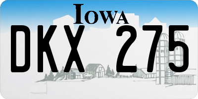 IA license plate DKX275