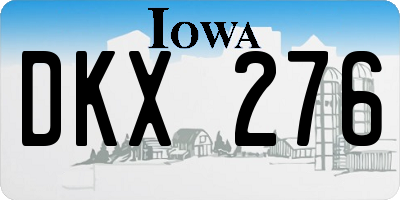 IA license plate DKX276