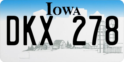 IA license plate DKX278