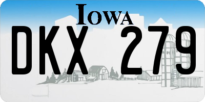 IA license plate DKX279