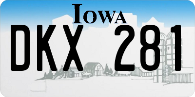 IA license plate DKX281