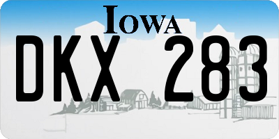 IA license plate DKX283