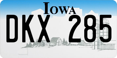 IA license plate DKX285
