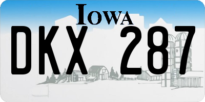 IA license plate DKX287