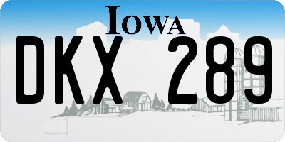 IA license plate DKX289