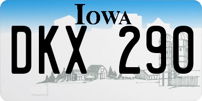 IA license plate DKX290