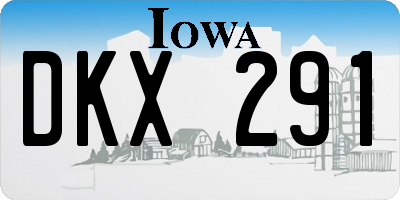 IA license plate DKX291