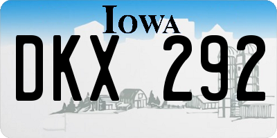IA license plate DKX292