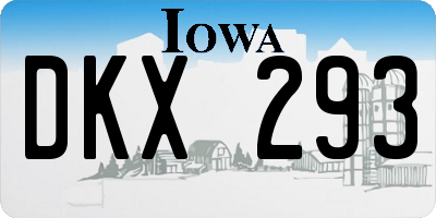 IA license plate DKX293