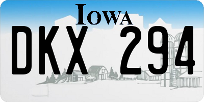 IA license plate DKX294