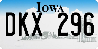 IA license plate DKX296