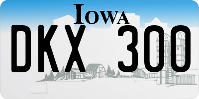 IA license plate DKX300