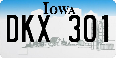 IA license plate DKX301