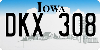 IA license plate DKX308