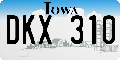 IA license plate DKX310