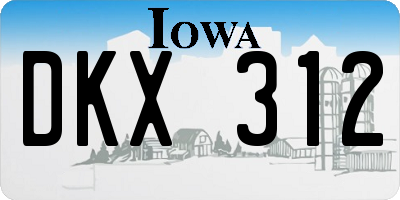 IA license plate DKX312