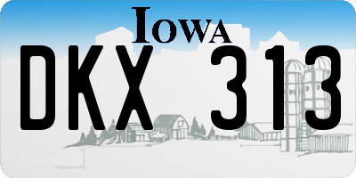 IA license plate DKX313