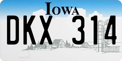 IA license plate DKX314