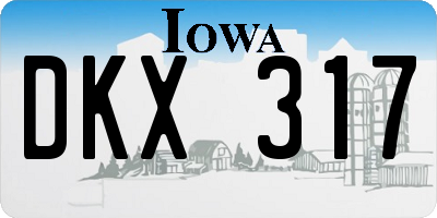 IA license plate DKX317