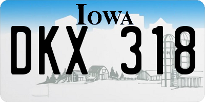 IA license plate DKX318