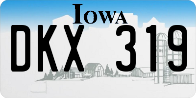 IA license plate DKX319