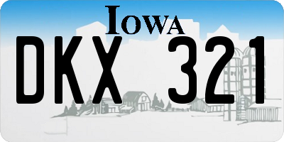 IA license plate DKX321