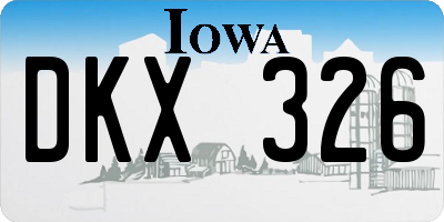 IA license plate DKX326