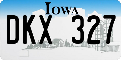 IA license plate DKX327