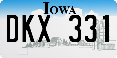 IA license plate DKX331